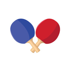 Table tennis rackets icon in flat color style. Sport game equipment.