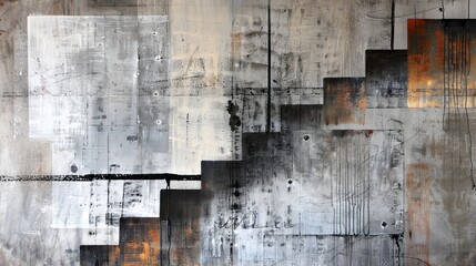 Fototapeta premium The beauty found in decay and abandonment in an urban setting through mixed media art.