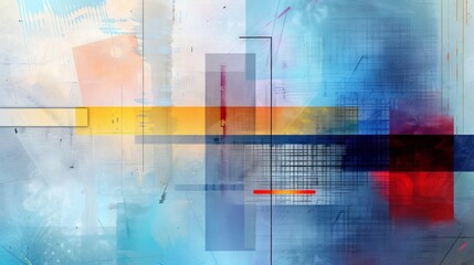 Obraz premium The intersection of digital technology and artistic expression in a mixed media composition.