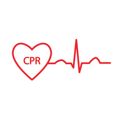 heart cpr medical icon vector design