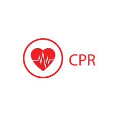 heart cpr medical icon vector design