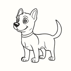 dog coloring book vector art illustration