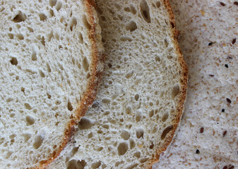 Bread baked from wholemeal flour on thin pita bread. Stock photo for healthy nutrition illustration
