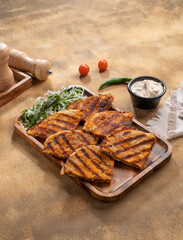 Arayes- pita bread filled with a mixture of minced meat with different spices