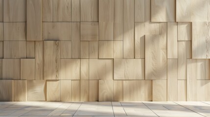 Minimalist Wooden Wall with Light