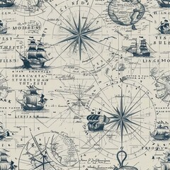 Vintage Carabian Pirates Background