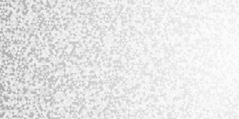 Vector geometric seamless technology gray and white triangle element light background. Abstract digital grid light pattern white Polygon Mosaic triangle Background, business and corporate background.