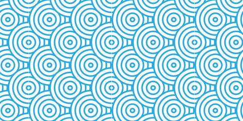 Vector Overlapping Pattern Minimal diamond geometric wave spiral and abstract circle wave line. blue color seamless tile stripe geometric create retro line white pattern background.