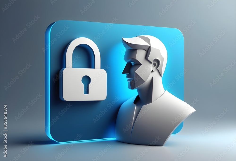 Aufkleber 3d profile for secure online account login and verification.