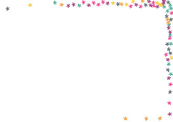 Autumn Foliage Vector White Background. Bright Leaf Chaotic Set. Nature Confetti Card. Colorful Foliage Texture.