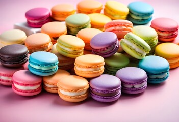 Colourful dessert macaroons