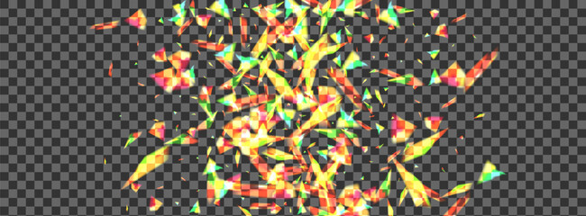 Blur Spark Background Transparent Vector. Twinkle Gleam Design. Shine Celebration Illustration. Orange Explosion. Particle Year Template.