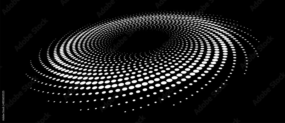 Aufkleber abstract halftone dotted circles advertising background. optical illusion effect with distortion. cr