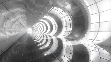 Naklejka premium Infinite mirror room effect with repeating infinity symbols, creating depth and space. The infinity symbols reflect endlessly in a mirrored room, creating a mesmerizing sense of infinite depth