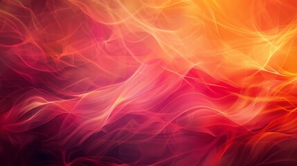 Obraz premium This wallpaper showcases fiery reds and oranges in vibrant gradients with flowing blurs, subtle geometric shapes emerging, and warm lighting.