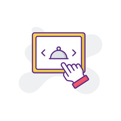 Online Order icon design with white background stock illustration