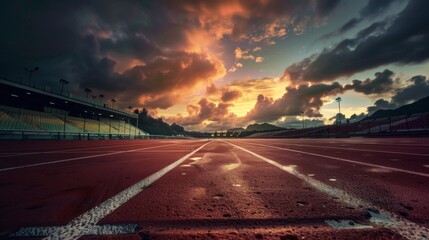 Obraz premium Running track illustration generated by ai