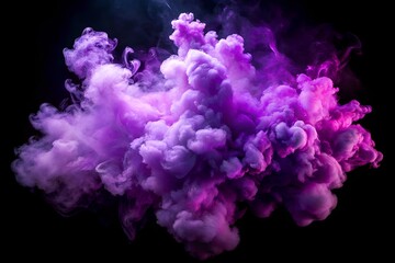 Fototapeta premium Purple Smoke Isolated On Black Background.