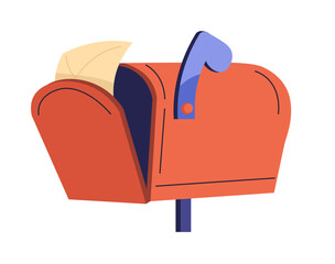 Open Mailbox with Letter vector