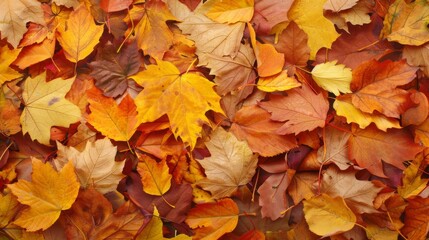 Fototapeta premium Autumn leaves background illustration generated by ai