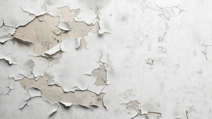 A wall with peeling paint and a white background