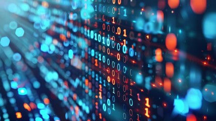 Fototapeta premium Binary code background illustration generated by ai