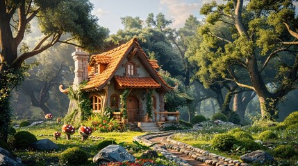 Beautiful Three-Dimensional House in Nature - Enchanting Garden and Scenic View