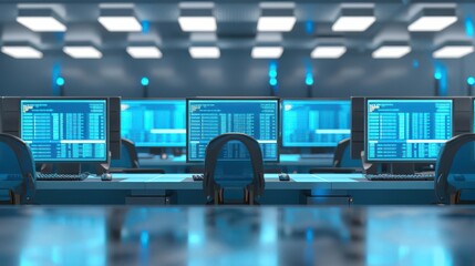 Obraz premium person using computers at desk with business data displayed