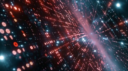 Obraz premium Binary code background illustration generated by ai