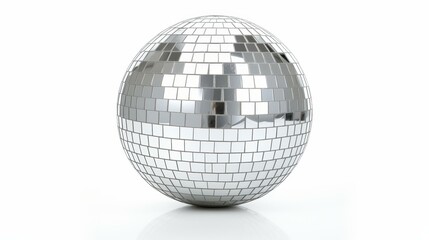Stunning silver disco mirror ball cutout, perfect for party decorations and photo booths.