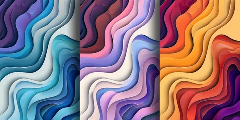 Obraz premium Modern Colorful Curvy Waves Background