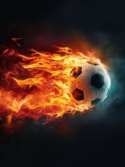 3d illustration of burning soccer a ball on an isolated background