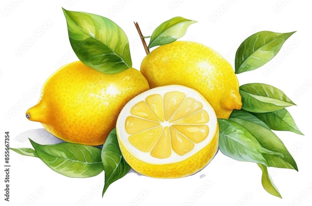 Sticker png fruit lemon plant food.