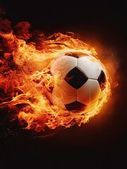 Fototapeta premium 3d illustration of burning soccer a ball on an isolated background