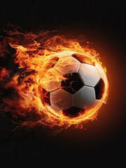 Fototapeta premium 3d illustration of burning soccer a ball on an isolated background