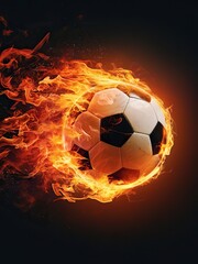 Fototapeta premium 3d illustration of burning soccer a ball on an isolated background