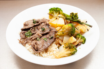 roasted lamb and vegetables