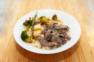 roasted lamb and vegetables