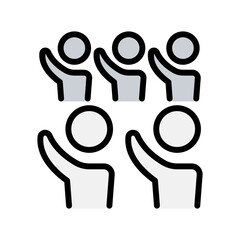 People raised hand icon