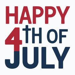 happy 4th of july typography