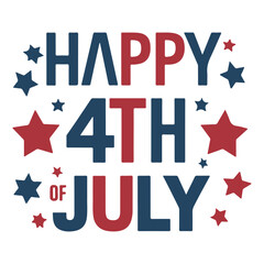 happy 4th of july typography