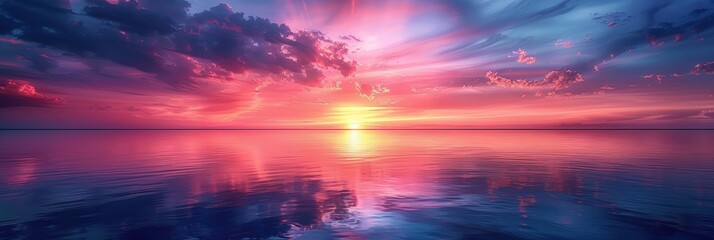 Fototapeta premium Serene Sunset Over Still Waters
