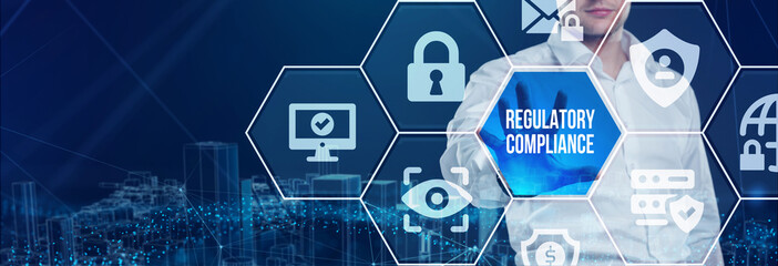 Compliance rules regulation policy law. Business, Technology, Internet and network concept.