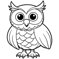 owl line art vector