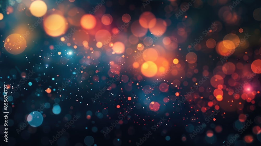 Sticker abstract background with bokeh lights and empty space for text ideal for web design and wallpaper