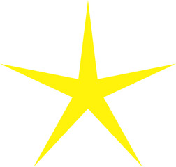 Golden star isolated on white background.