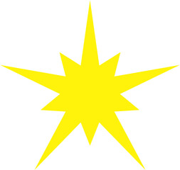 Golden star isolated on white background.