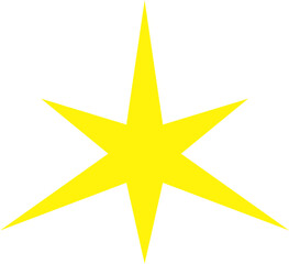 Golden star isolated on white background.