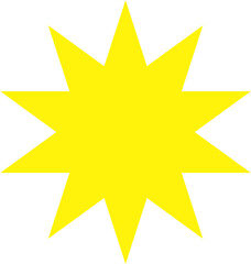 Golden star isolated on white background.