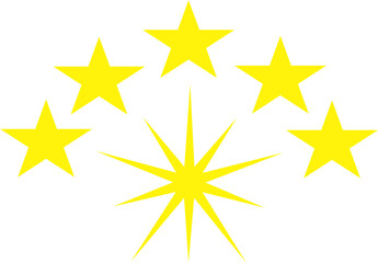 Golden star isolated on white background.